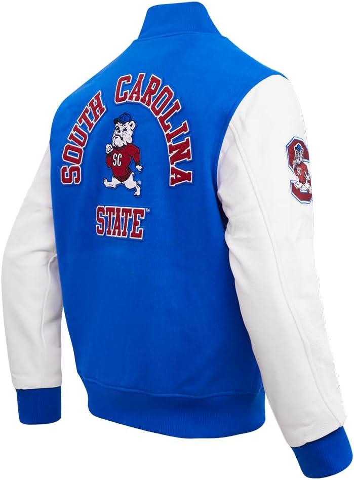 imagePro Standard Mens College Classic Chenille Varsity JacketRoyal BlueWhite