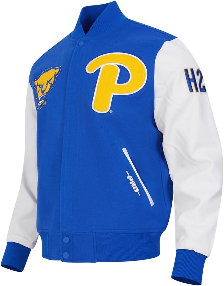 imagePro Standard Mens College Classic Chenille Varsity JacketRoyal BlueWhite