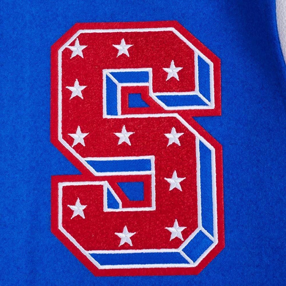 imagePro Standard Mens College Classic Chenille Varsity JacketRoyal BlueWhite