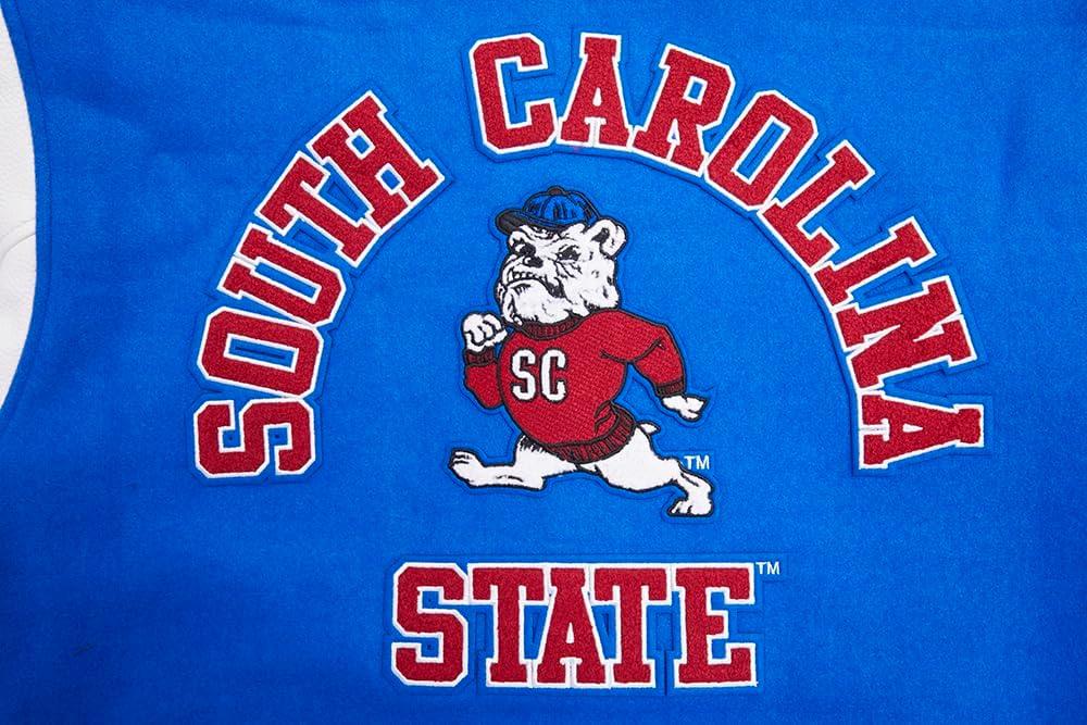 imagePro Standard Mens College Classic Chenille Varsity JacketRoyal BlueWhite