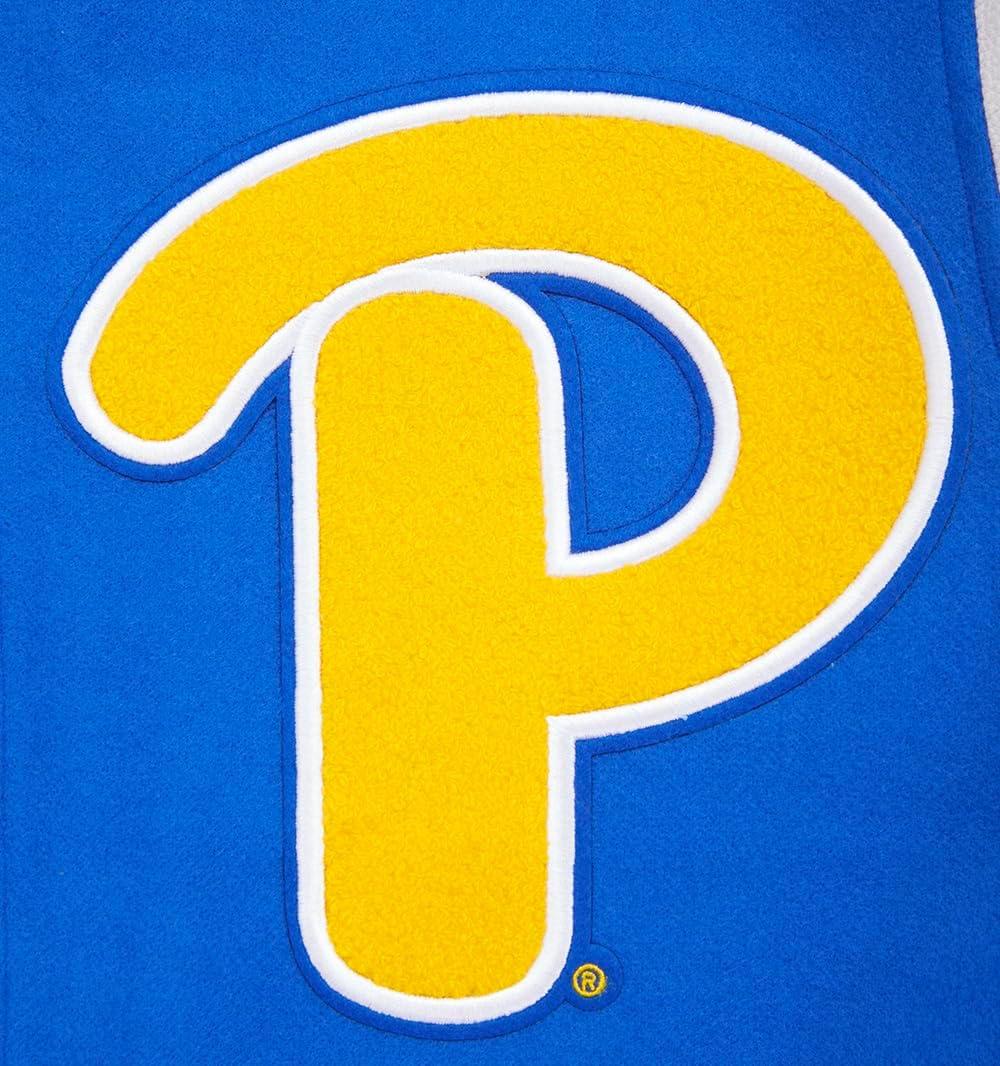 imagePro Standard Mens College Classic Chenille Varsity JacketRoyal BlueWhite