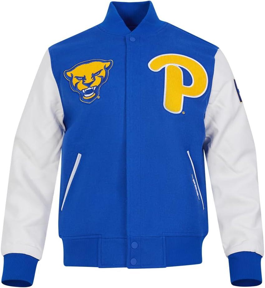 imagePro Standard Mens College Classic Chenille Varsity JacketRoyal BlueWhite