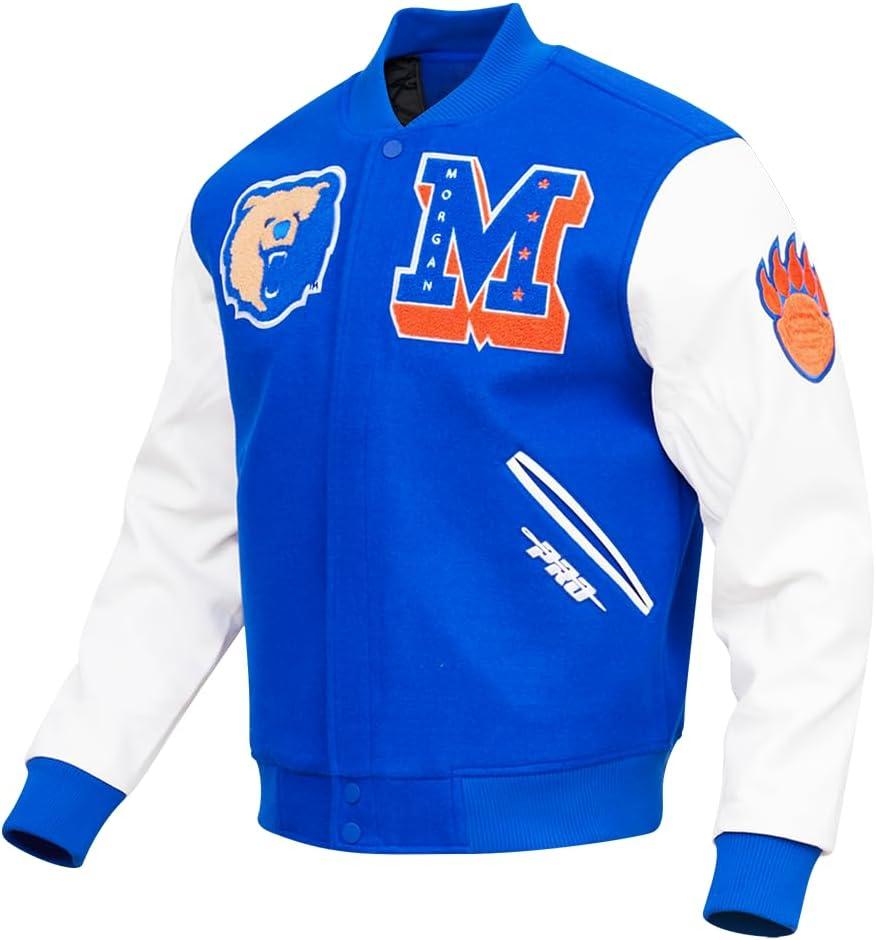 imagePro Standard Mens College Classic Chenille Varsity JacketRoyal BlueWhite