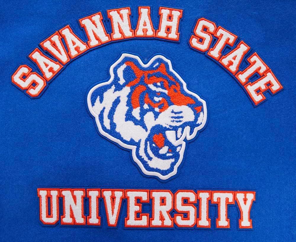 imagePro Standard Mens College Classic Chenille Varsity JacketRoyal BlueWhite