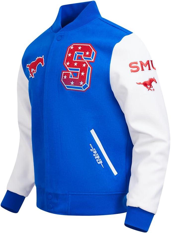 imagePro Standard Mens College Classic Chenille Varsity JacketRoyal BlueWhite