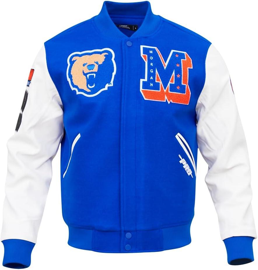 imagePro Standard Mens College Classic Chenille Varsity JacketRoyal BlueWhite