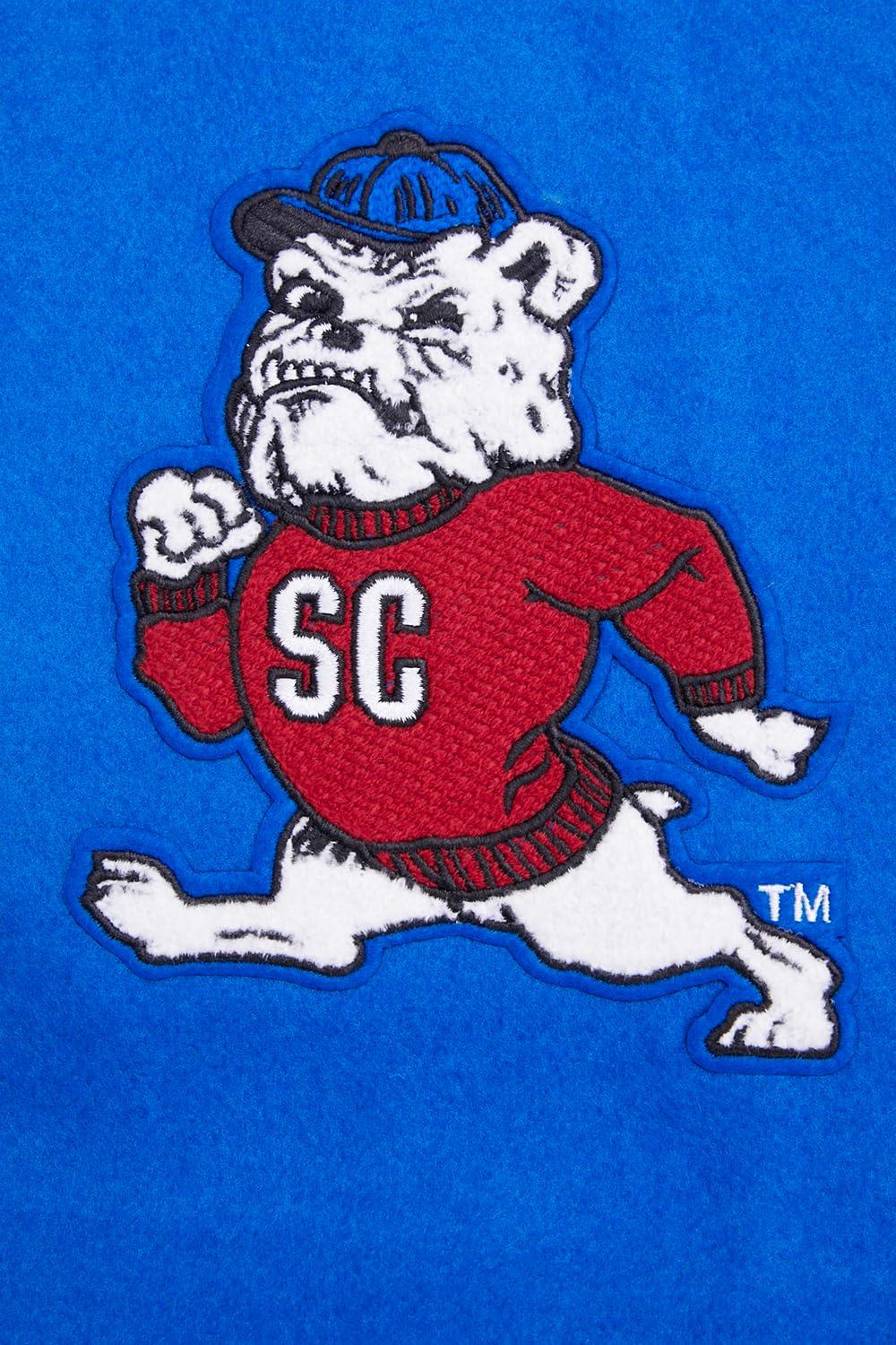 imagePro Standard Mens College Classic Chenille Varsity JacketRoyal BlueWhite