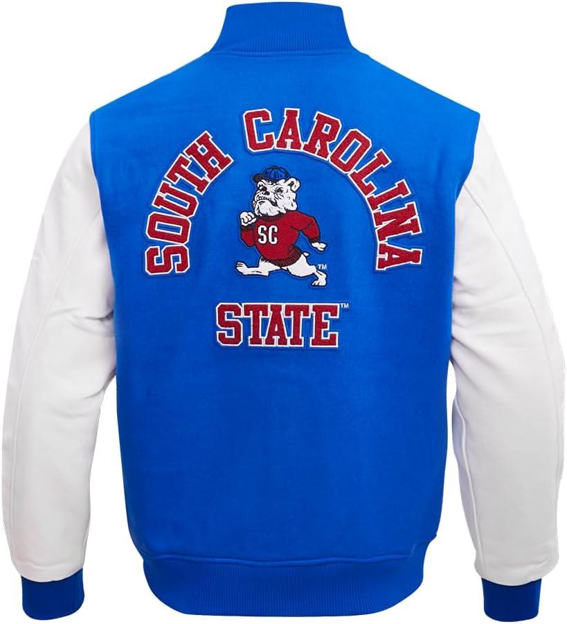 imagePro Standard Mens College Classic Chenille Varsity JacketRoyal BlueWhite