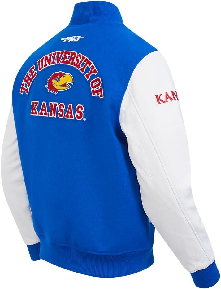 imagePro Standard Mens College Classic Chenille Varsity JacketRoyal BlueWhite