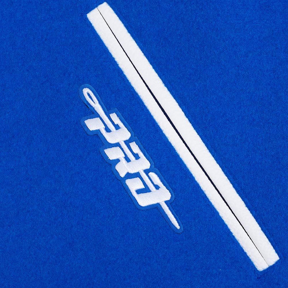 imagePro Standard Mens College Classic Chenille Varsity JacketRoyal BlueWhite