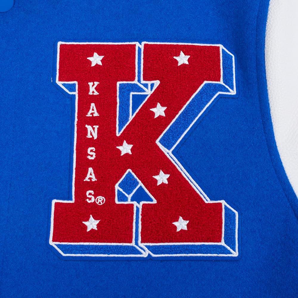 imagePro Standard Mens College Classic Chenille Varsity JacketRoyal BlueWhite