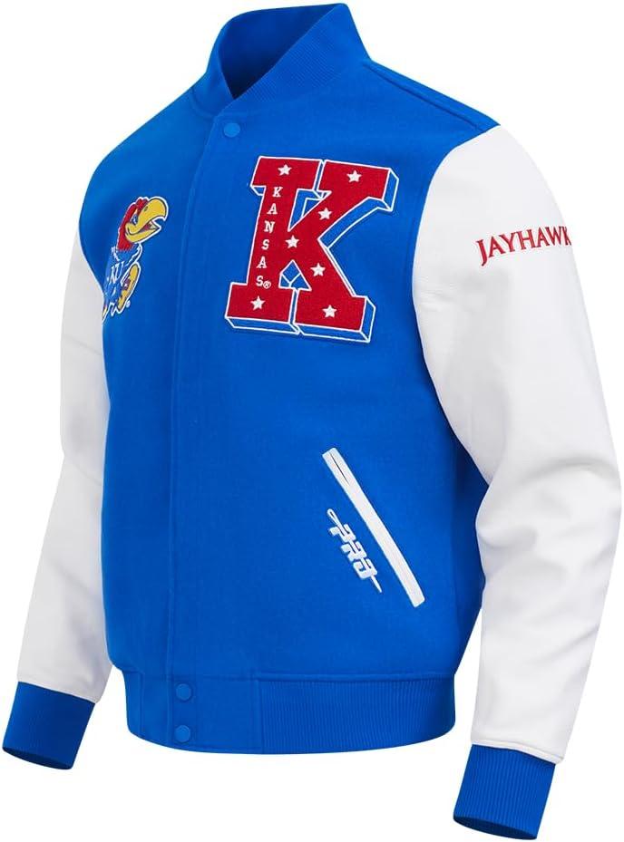 imagePro Standard Mens College Classic Chenille Varsity JacketRoyal BlueWhite