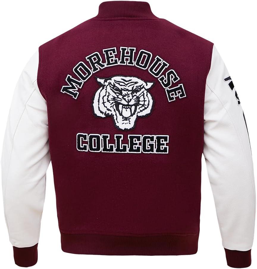 imagePro Standard Mens College Classic Chenille Varsity JacketWineWhite