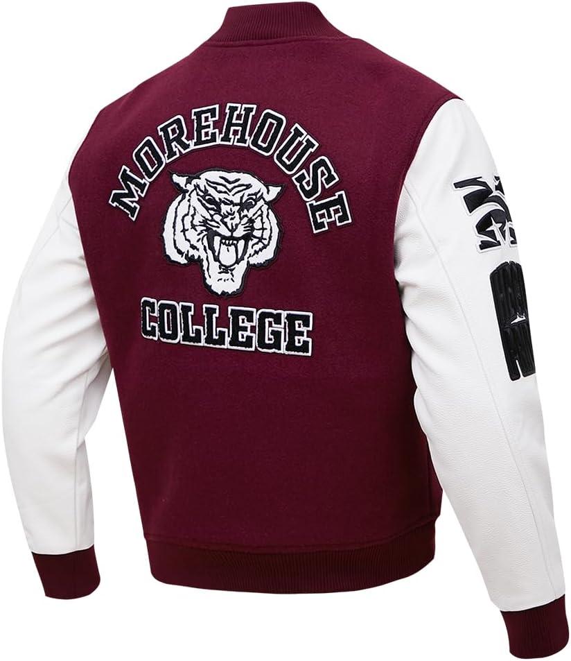 imagePro Standard Mens College Classic Chenille Varsity JacketWineWhite
