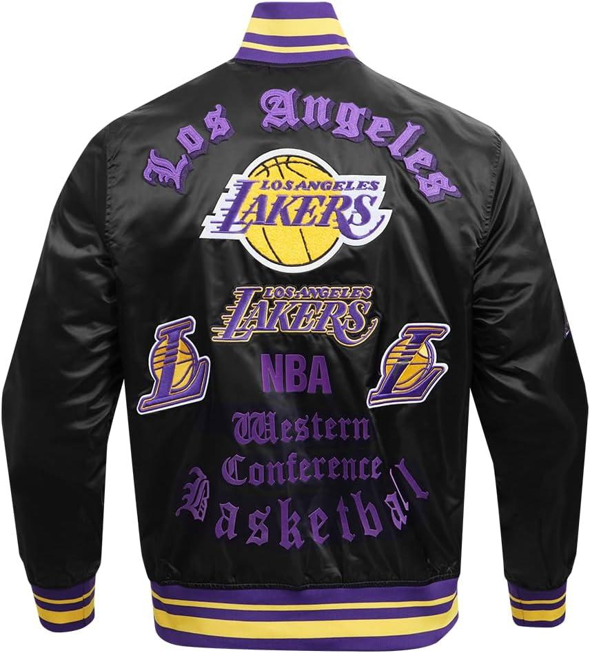 imagePro Standard Mens NBA Old English Satin JacketBlackPurple