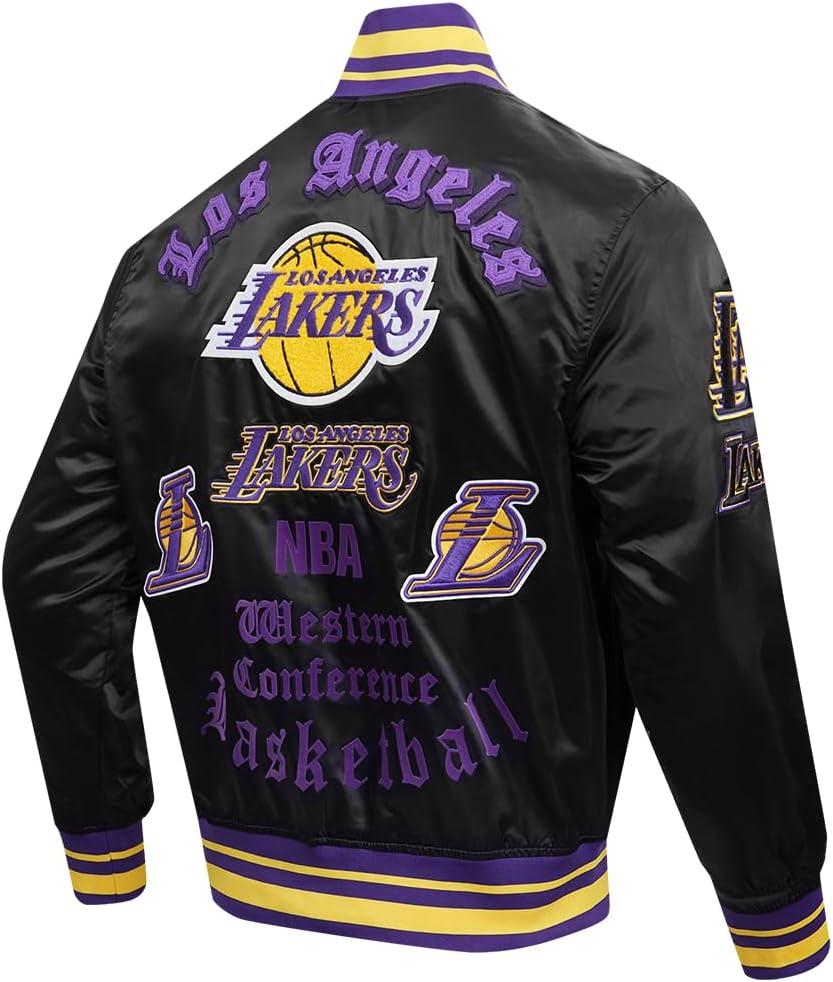 imagePro Standard Mens NBA Old English Satin JacketBlackPurple