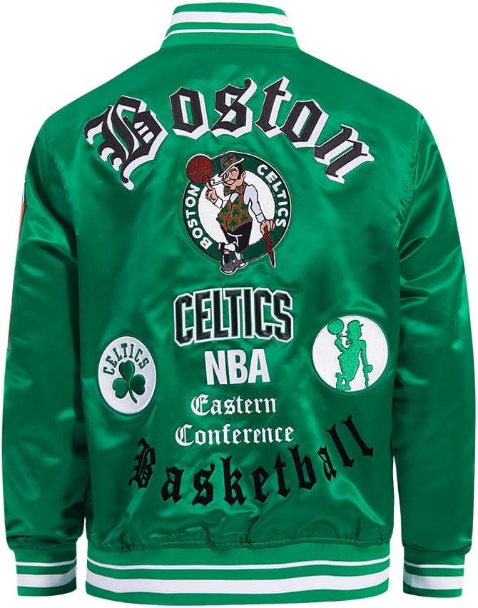 imagePro Standard Mens NBA Old English Satin JacketKelly Green