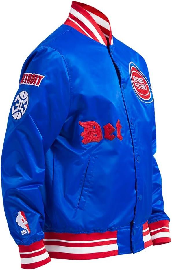 imagePro Standard Mens NBA Old English Satin JacketRoyal BlueRed