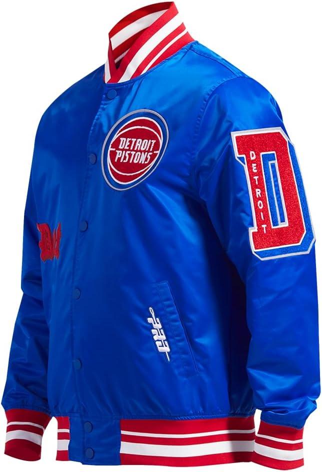 imagePro Standard Mens NBA Old English Satin JacketRoyal BlueRed