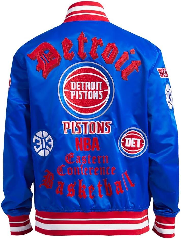 imagePro Standard Mens NBA Old English Satin JacketRoyal BlueRed