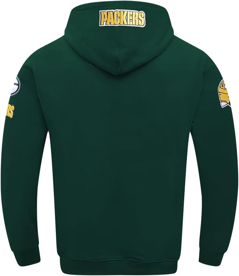 imagePro Standard Mens NFL Old English Brushed Back French Terry Pull Over HoodieGreen