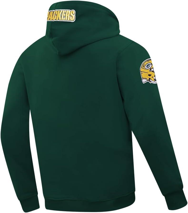 imagePro Standard Mens NFL Old English Brushed Back French Terry Pull Over HoodieGreen