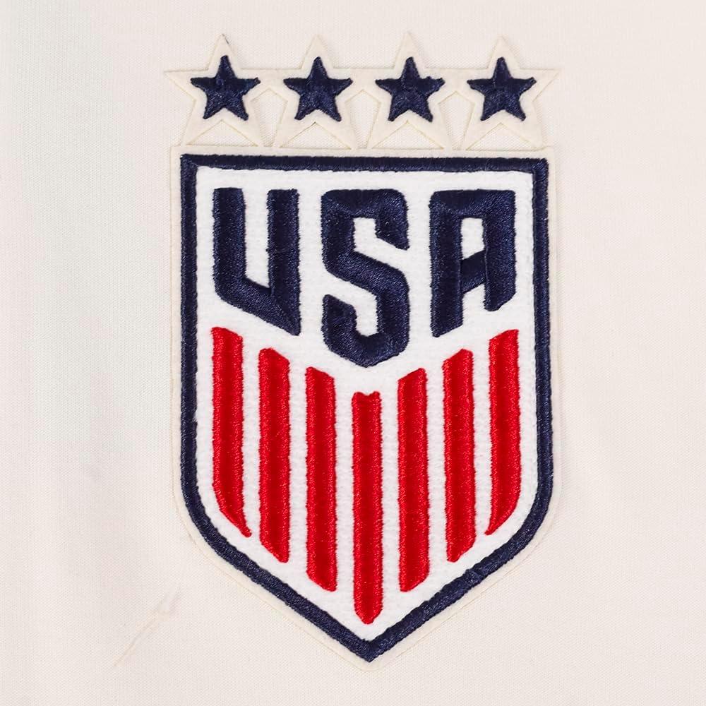 imagePro Standard Mens Ussf USWNT Soccer Classic Chenille Double Knit FullZip HoodieEggshell