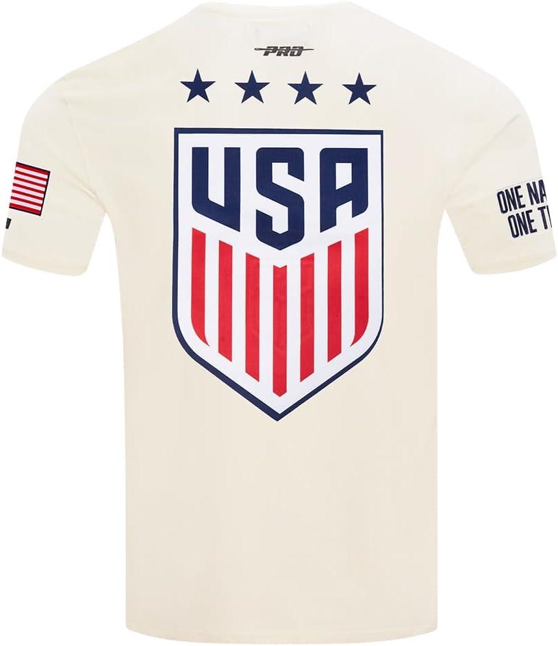 imagePro Standard Mens Ussf USWNT Soccer Classic Chenille Standard Cotton Short Sleeve ShirtEggshell