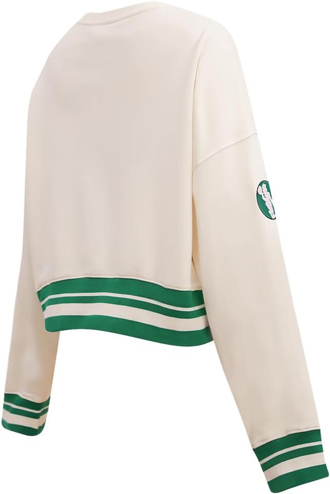 imagePro Standard NBA womens Womens Nba Retro Classics Brushed Back French Terry Crewneck SweatshirtEggshell Kelly Green