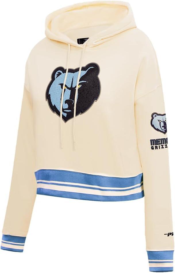 imagePro Standard NBA womens Womens Nba Retro Classics Brushed Back French Terry Cropped Pullover HoodieEggshell University Blue