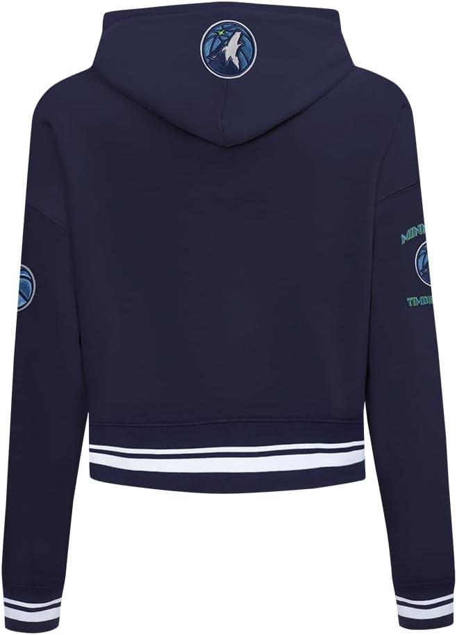 imagePro Standard NBA womens Womens Nba Retro Classics Brushed Back French Terry Cropped Pullover HoodieMidnight Navy