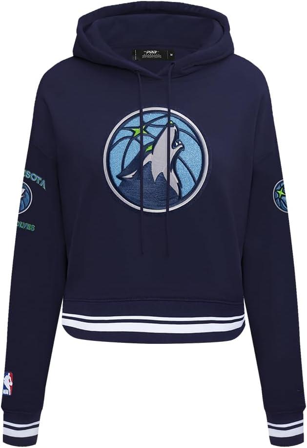 imagePro Standard NBA womens Womens Nba Retro Classics Brushed Back French Terry Cropped Pullover HoodieMidnight Navy