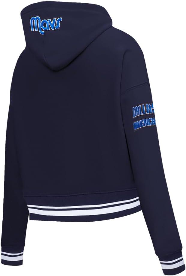 imagePro Standard NBA womens Womens Nba Retro Classics Brushed Back French Terry Cropped Pullover HoodieMidnight Navy