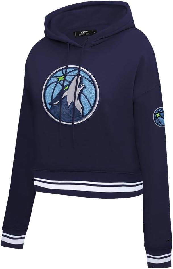 imagePro Standard NBA womens Womens Nba Retro Classics Brushed Back French Terry Cropped Pullover HoodieMidnight Navy