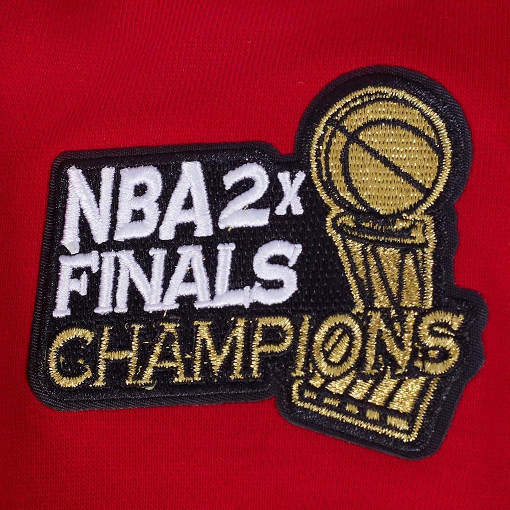 imagePro Standard NBA womens Womens Nba Retro Classics Brushed Back French Terry Cropped Pullover HoodieRedBlack