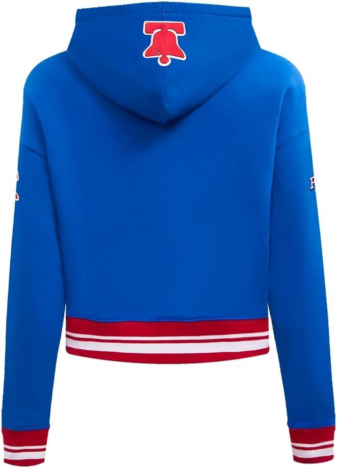 imagePro Standard NBA womens Womens Nba Retro Classics Brushed Back French Terry Cropped Pullover HoodieRoyal BlueRed