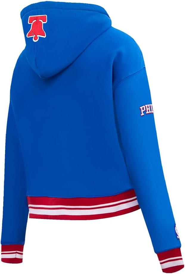 imagePro Standard NBA womens Womens Nba Retro Classics Brushed Back French Terry Cropped Pullover HoodieRoyal BlueRed