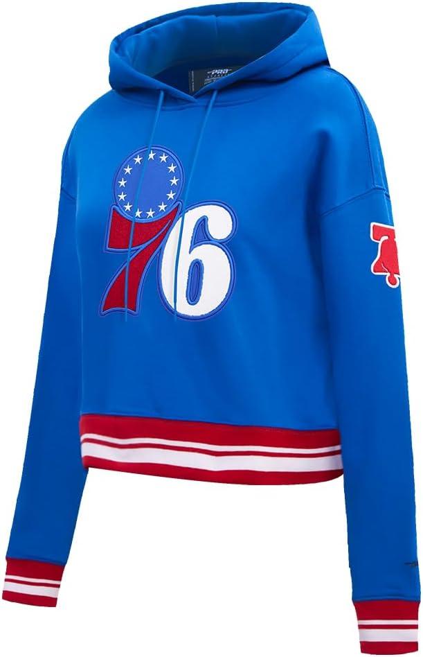 imagePro Standard NBA womens Womens Nba Retro Classics Brushed Back French Terry Cropped Pullover HoodieRoyal BlueRed