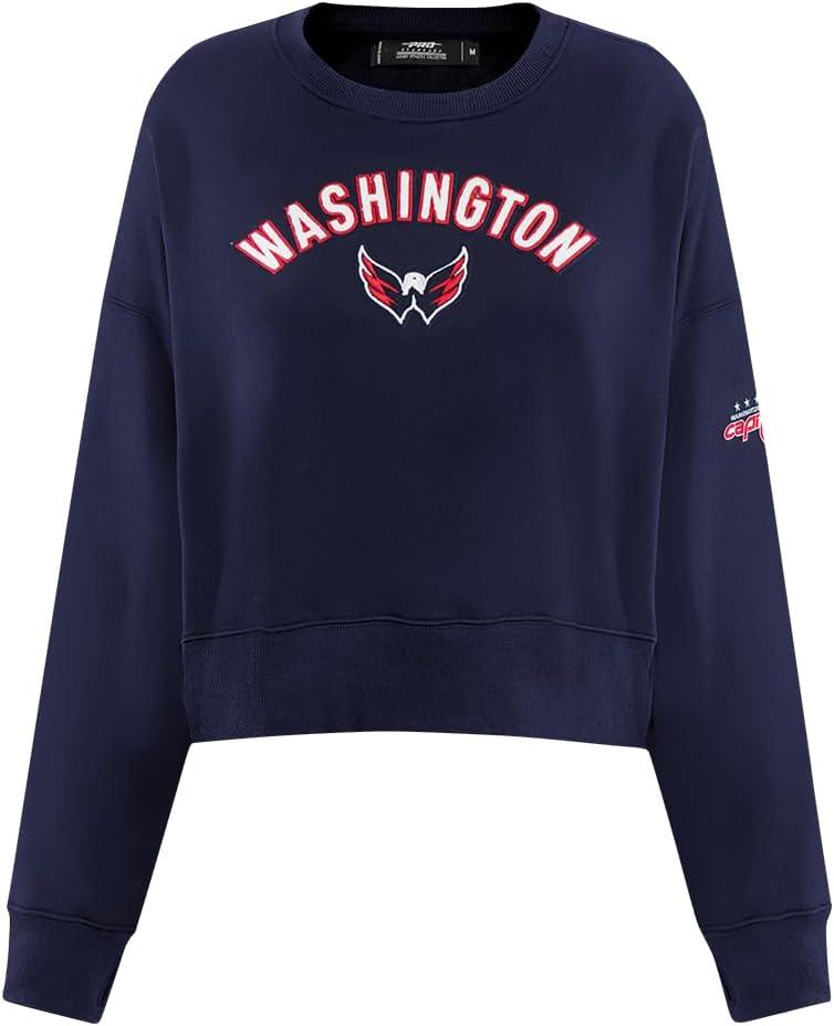 imagePro Standard NHL womens Womens Nhl Classic Chenille Brushed Back French Terry Crewneck SweatshirtMidnight Navy