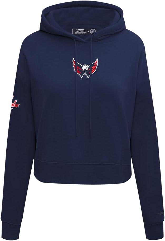 imagePro Standard NHL womens Womens Nhl Classic Chenille Brushed Back French Terry Cropped Pullover HoodieMidnight Navy