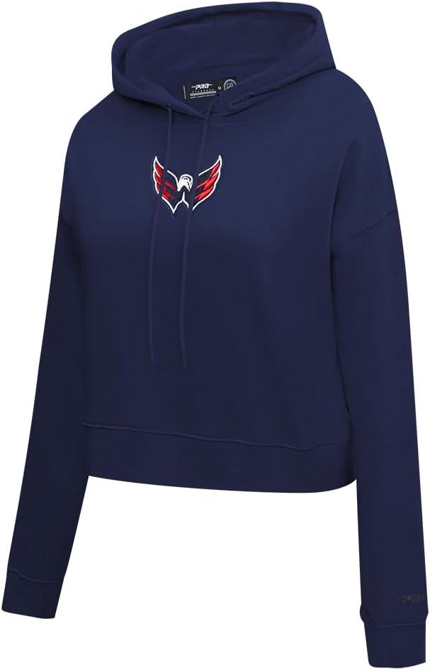 imagePro Standard NHL womens Womens Nhl Classic Chenille Brushed Back French Terry Cropped Pullover HoodieMidnight Navy