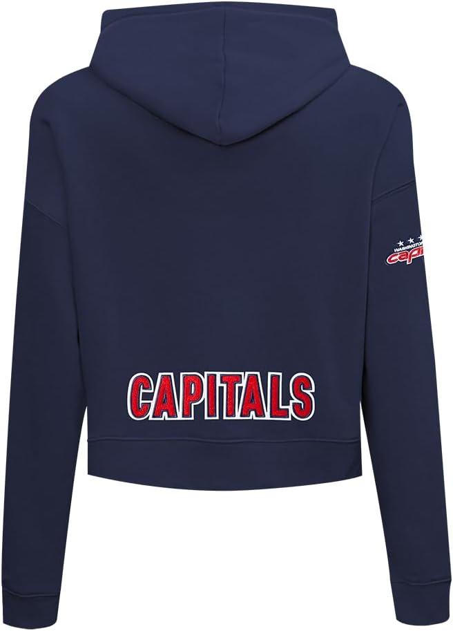 imagePro Standard NHL womens Womens Nhl Classic Chenille Brushed Back French Terry Cropped Pullover HoodieMidnight Navy