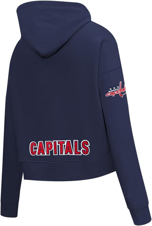 imagePro Standard NHL womens Womens Nhl Classic Chenille Brushed Back French Terry Cropped Pullover HoodieMidnight Navy