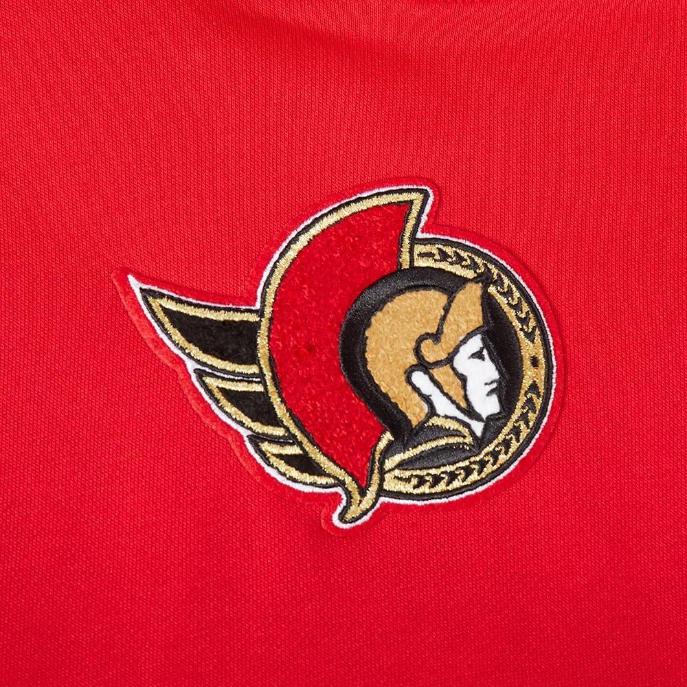 imagePro Standard NHL womens Womens Nhl Classic Chenille Brushed Back French Terry Cropped Pullover HoodieRed