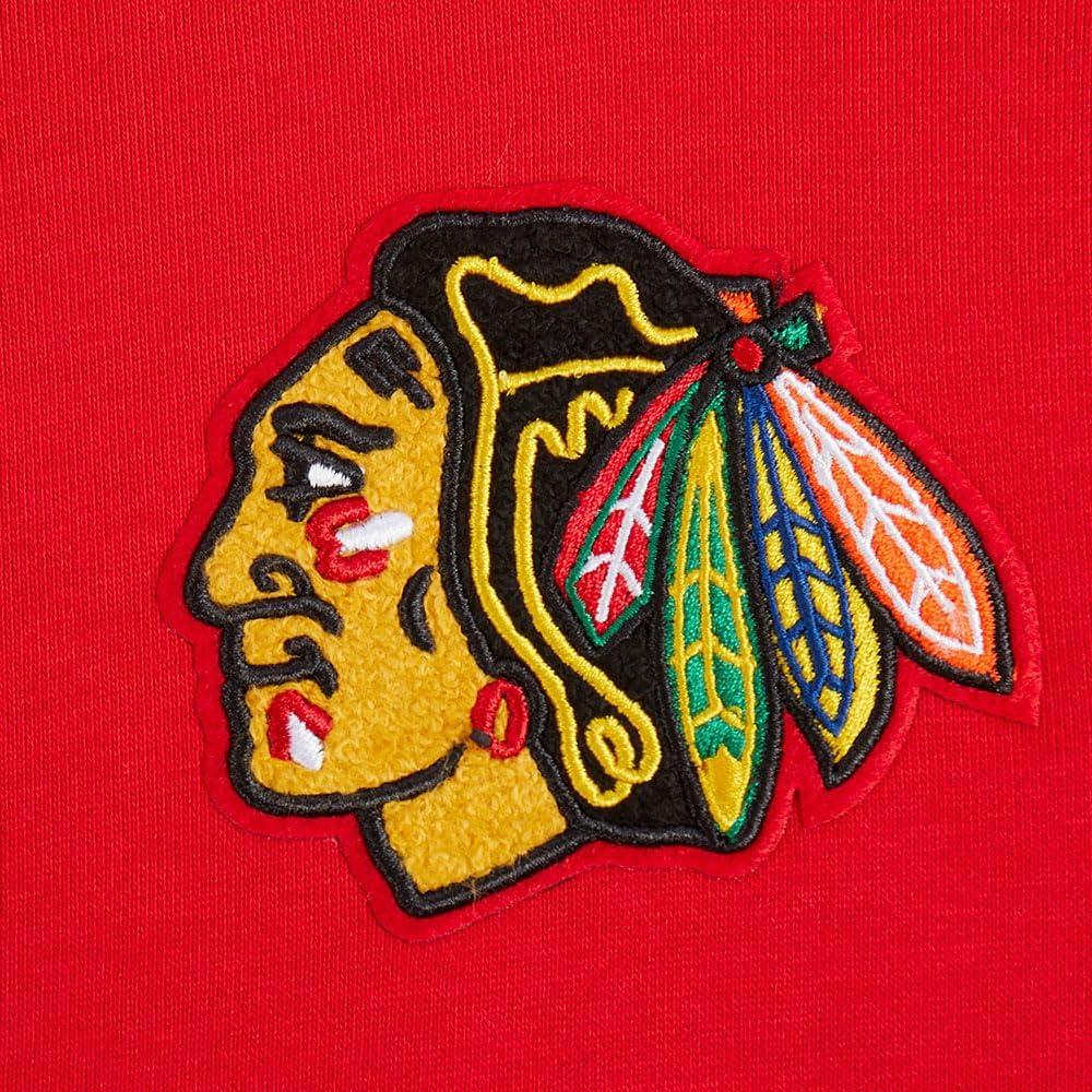 imagePro Standard NHL womens Womens Nhl Classic Chenille Brushed Back French Terry Cropped Pullover HoodieRed