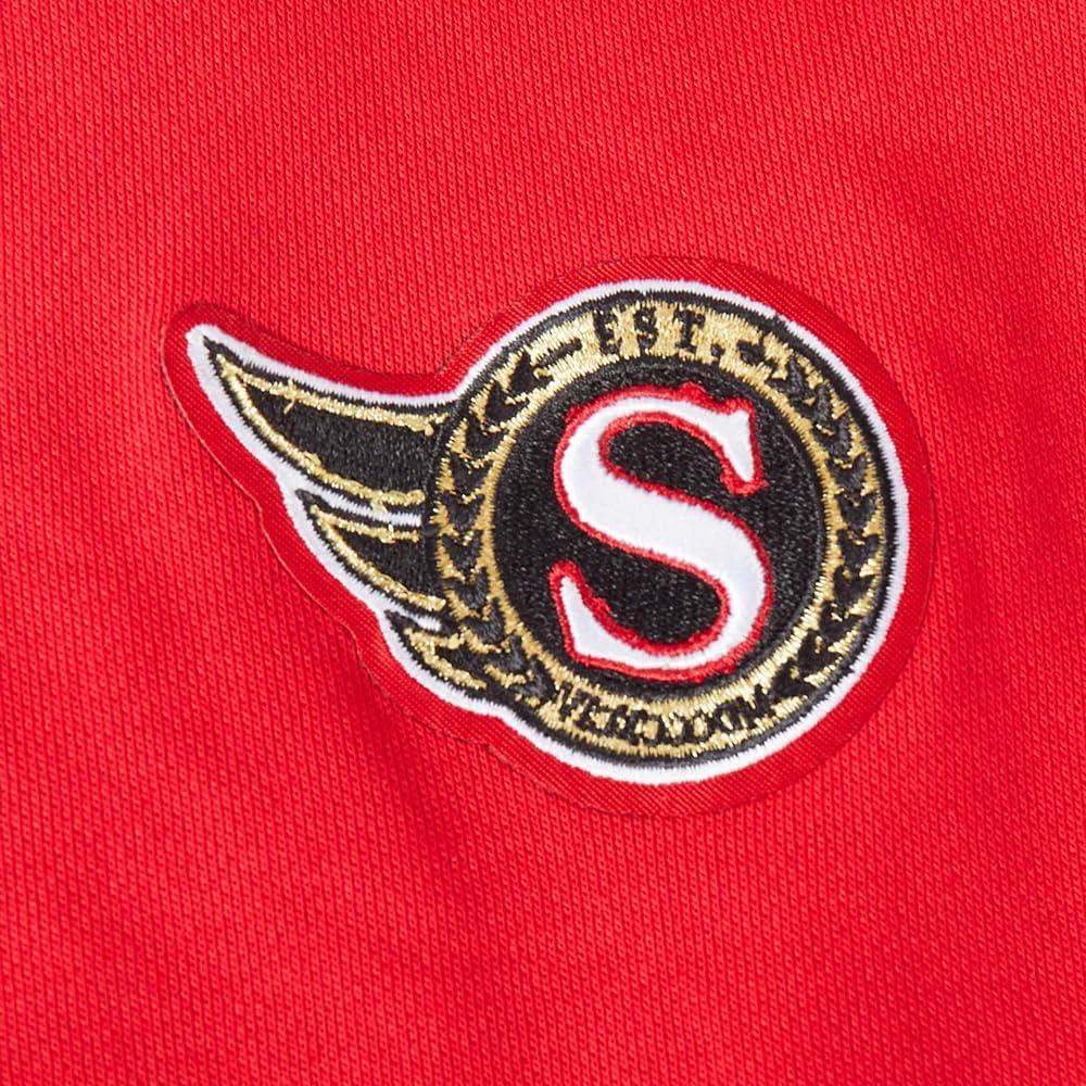 imagePro Standard NHL womens Womens Nhl Classic Chenille Brushed Back French Terry Cropped Pullover HoodieRed