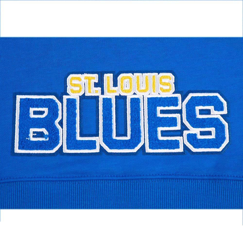 imagePro Standard NHL womens Womens Nhl Classic Chenille Brushed Back French Terry Cropped Pullover HoodieRoyal Blue