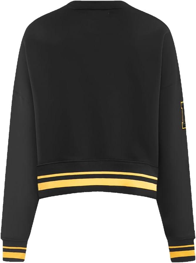 imagePro Standard NHL womens Womens Nhl Retro Classics Brushed Back French Terry Crewneck SweatshirtBlackYellow