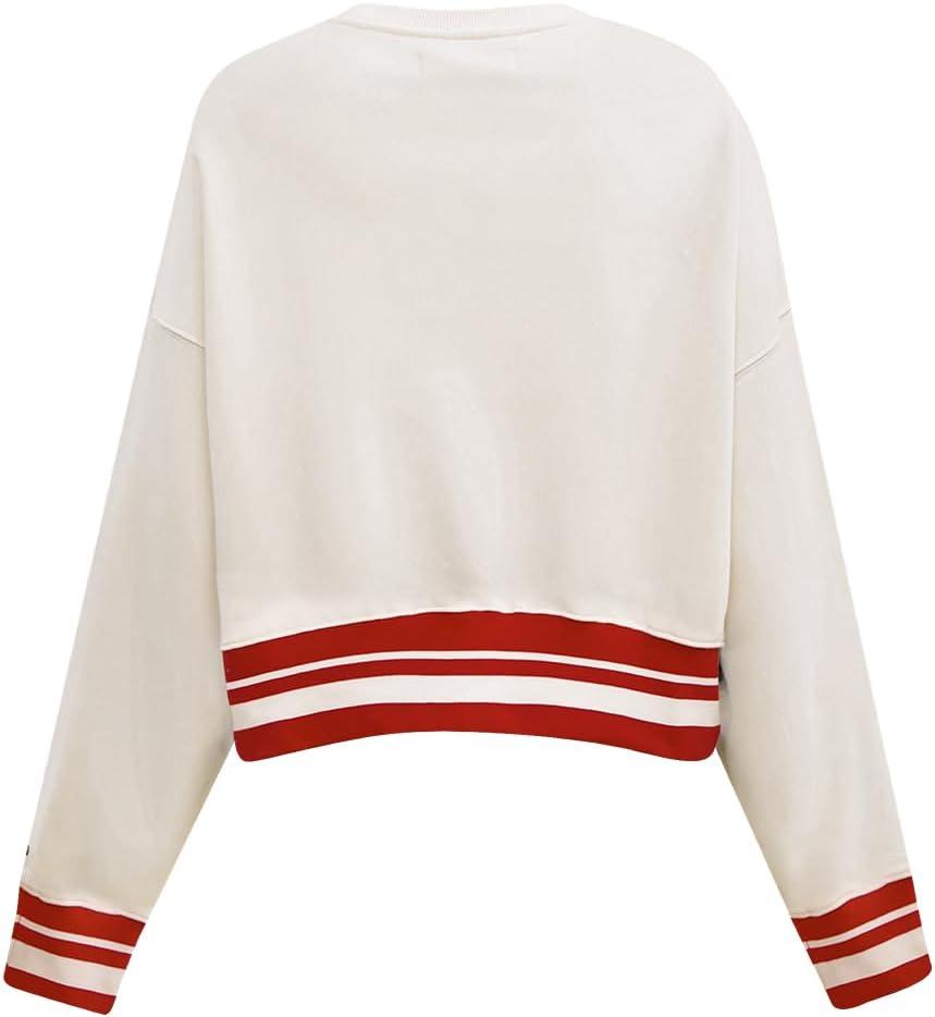 imagePro Standard NHL womens Womens Nhl Retro Classics Brushed Back French Terry Crewneck SweatshirtEggshell Red