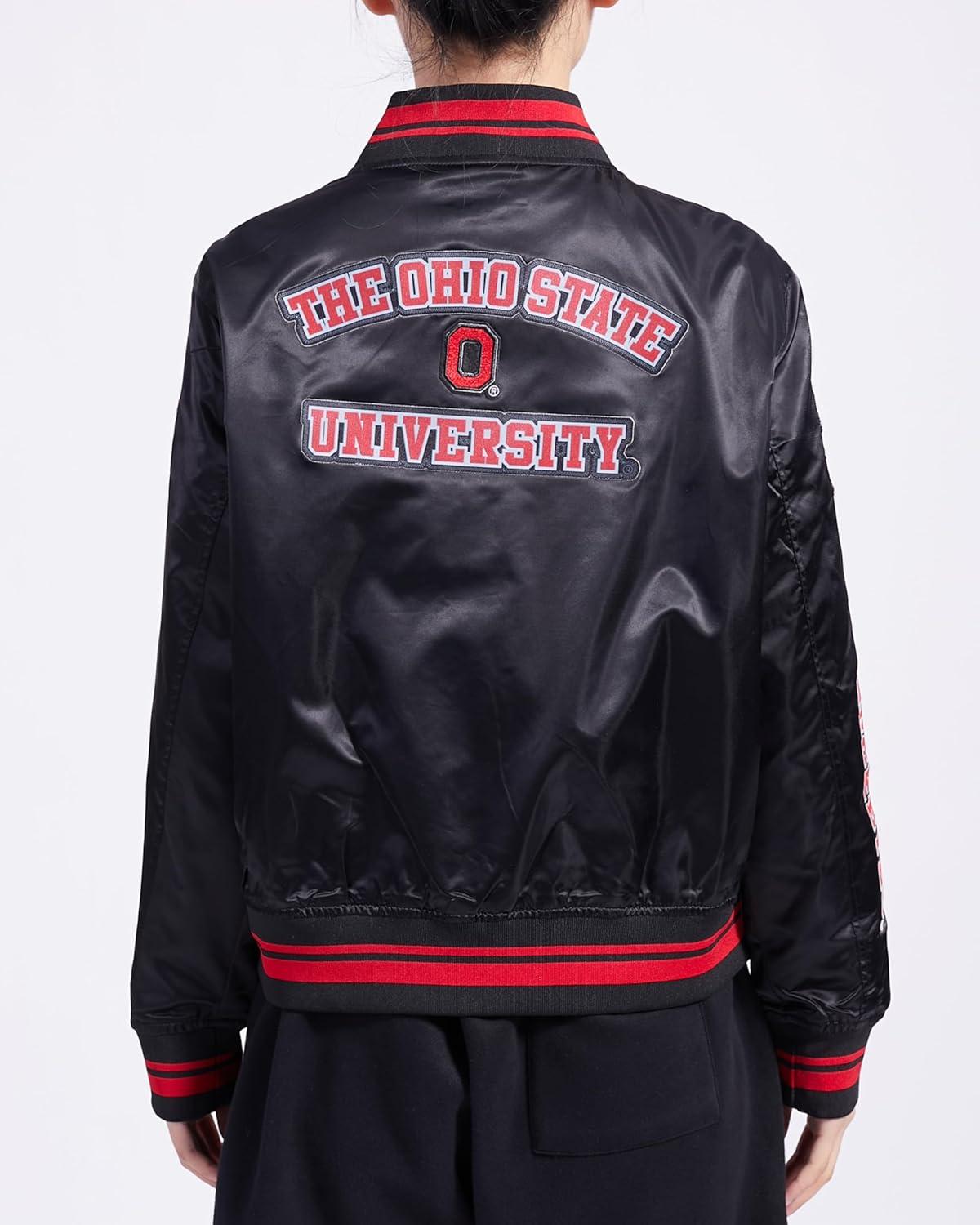 imagePro Standard Womens College Classic Essentials Satin JacketBlackRedBlack